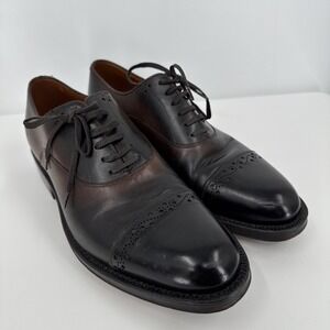 Bally Of Switzerland Injected-Sole Oxford US 7D Dark Brown Leather Cap Toe